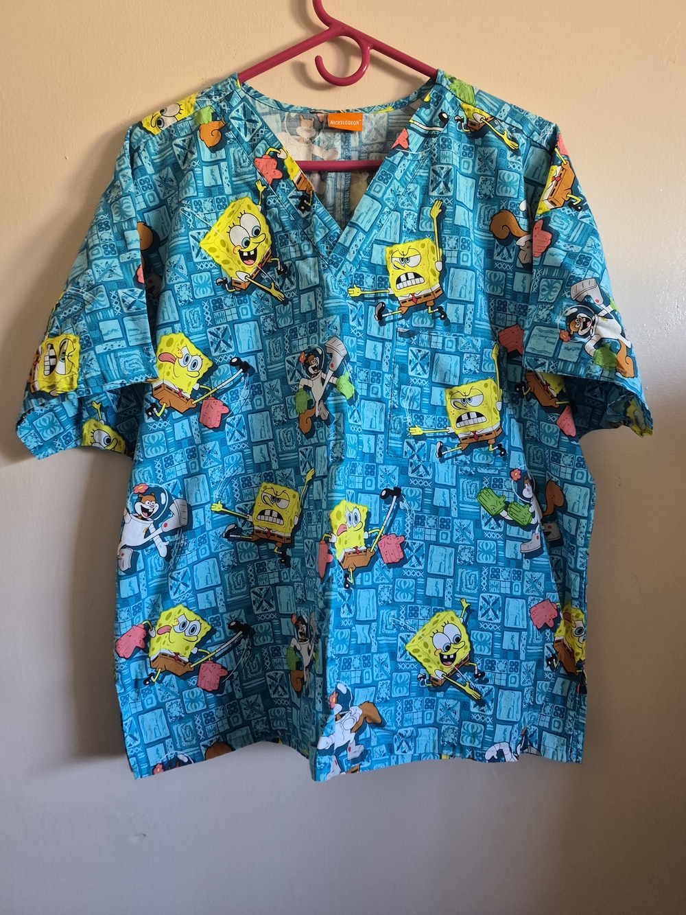 Nickelodeon SpongeBob Blue Graphic Short Sleeve Top Size 1XL